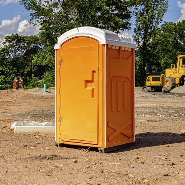 how often are the portable restrooms cleaned and serviced during a rental period in Waterford Ohio